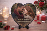 Personalized Heart Photo Slate, Custom Stone Keepsake, Memorial Gift