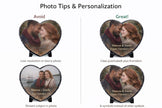 Personalized Heart Photo Slate, Custom Stone Keepsake, Memorial Gift
