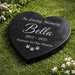 Personalized Granite Pet Memorial Heart Stone, Engraved Pet Grave Marker
