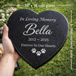 Personalized Granite Pet Memorial Heart Stone, Engraved Pet Grave Marker