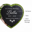 Personalized Granite Pet Memorial Heart Stone, Engraved Pet Grave Marker