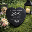 Personalized Granite Pet Memorial Heart Stone, Engraved Pet Grave Marker