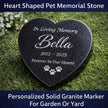 Personalized Granite Pet Memorial Heart Stone, Engraved Pet Grave Marker