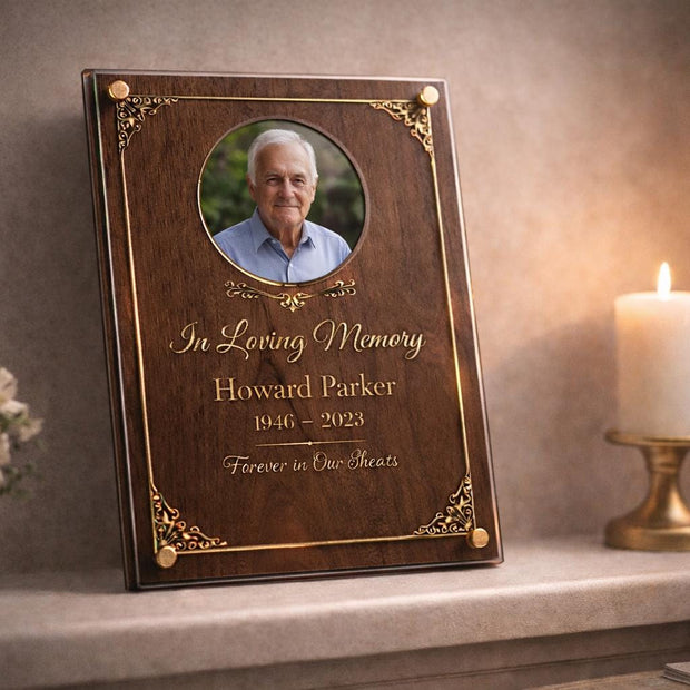In Loving Memory Photo Tribute Plaque, Personalized Sympathy Gift, Custom Remembrance Wall Art