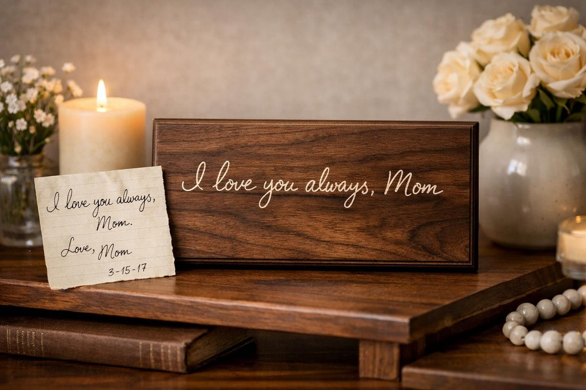 Custom Handwriting Memorial Plaque, Engraved Handwritten Message, Personalized In Loving Memory Gift