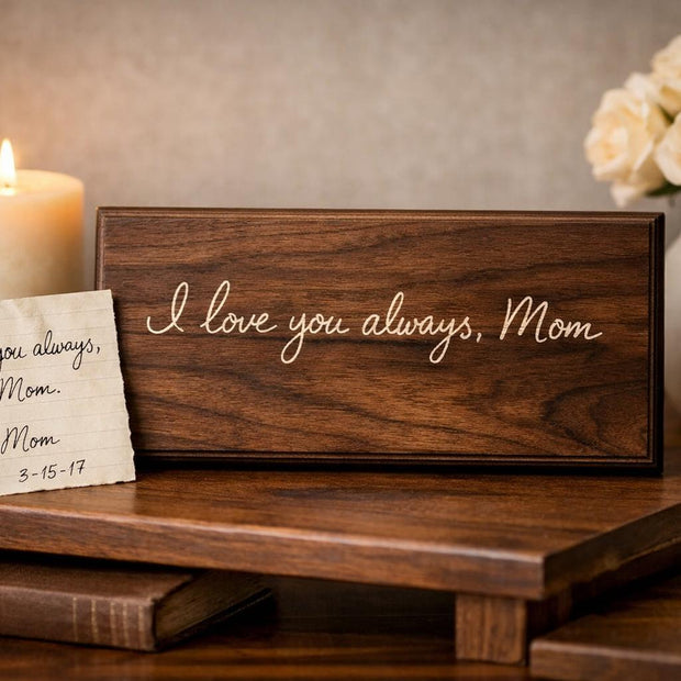 Custom Handwriting Memorial Plaque, Engraved Handwritten Message, Personalized In Loving Memory Gift