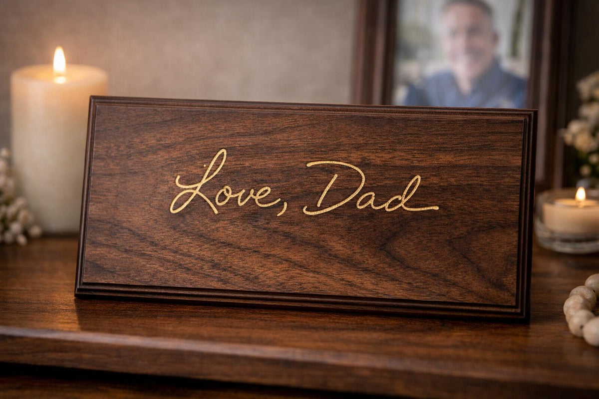 Custom Handwriting Memorial Plaque, Engraved Handwritten Message, Personalized In Loving Memory Gift