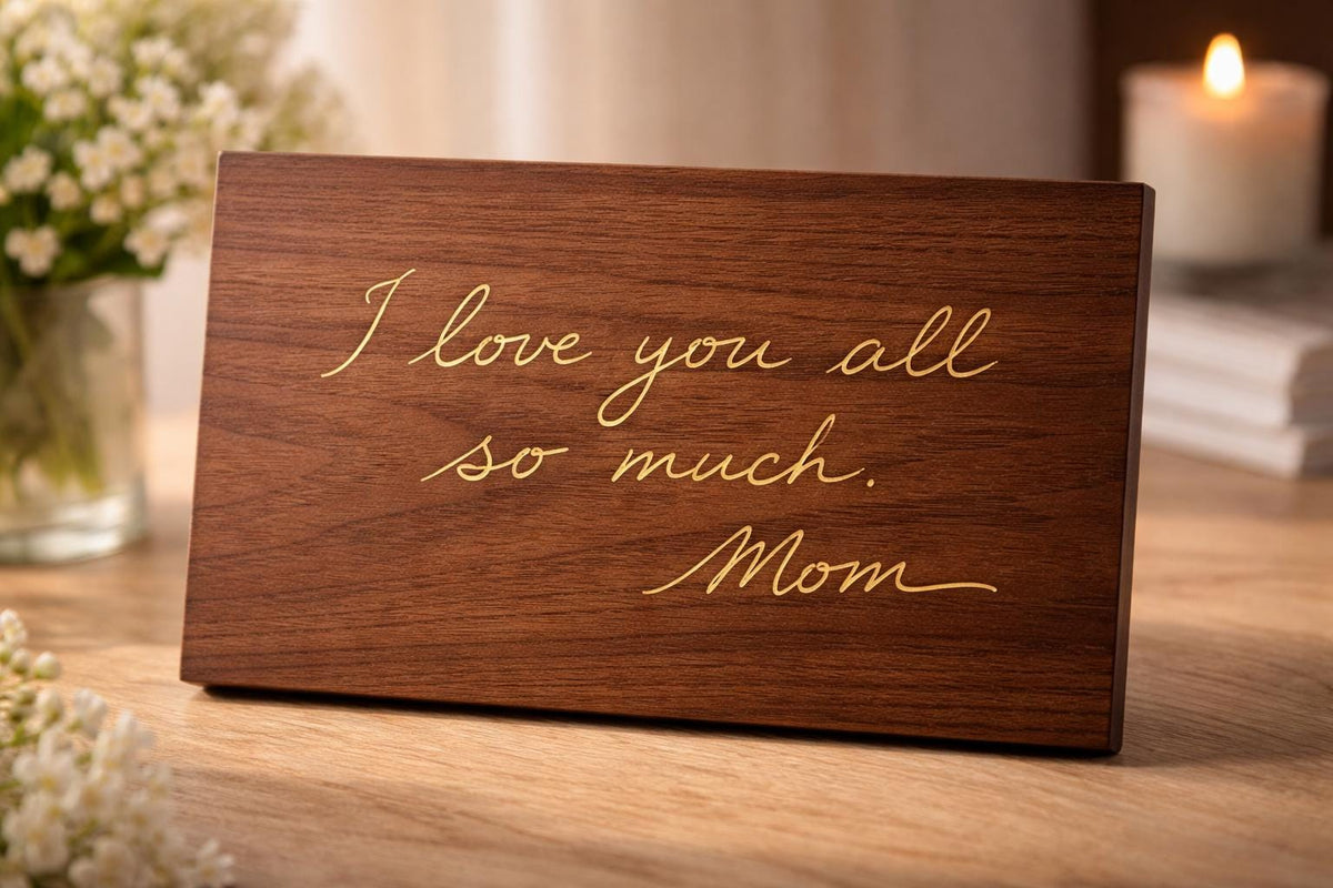 Custom Handwriting Memorial Plaque, Engraved Handwritten Message, Personalized In Loving Memory Gift
