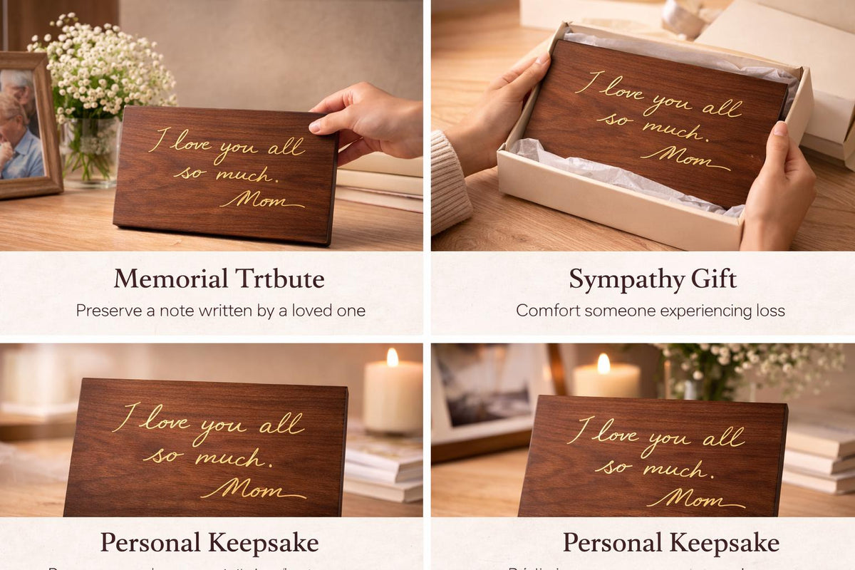 Custom Handwriting Memorial Plaque, Engraved Handwritten Message, Personalized In Loving Memory Gift