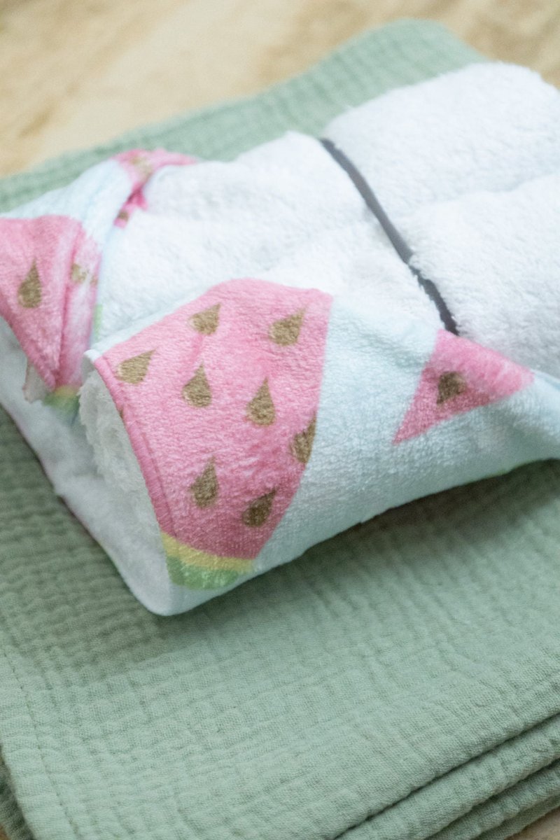 Watermelons & Dots Hooded Baby Towel - Hooded Towels - Custom Crafting Alliance, LLC