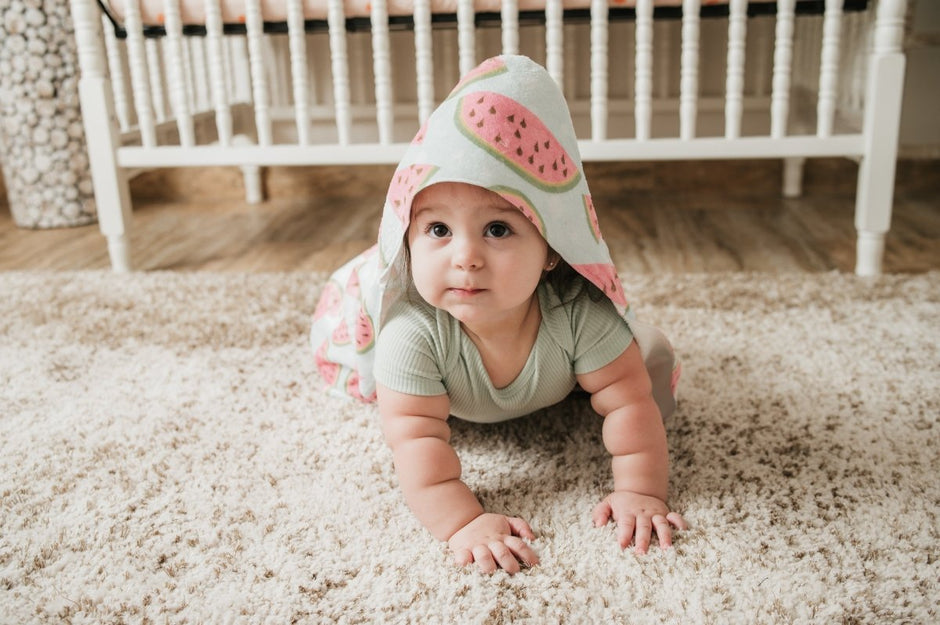 Watermelons & Dots Hooded Baby Towel - Hooded Towels - Custom Crafting Alliance, LLC