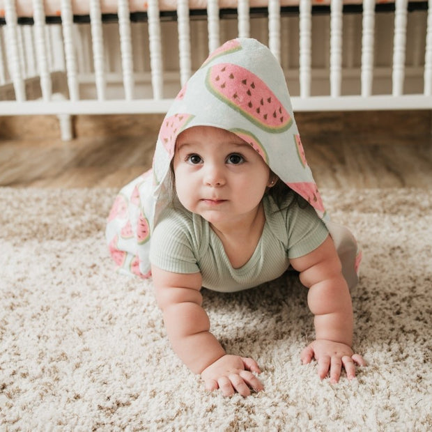 Watermelons & Dots Hooded Baby Towel - Hooded Towels - Custom Crafting Alliance, LLC