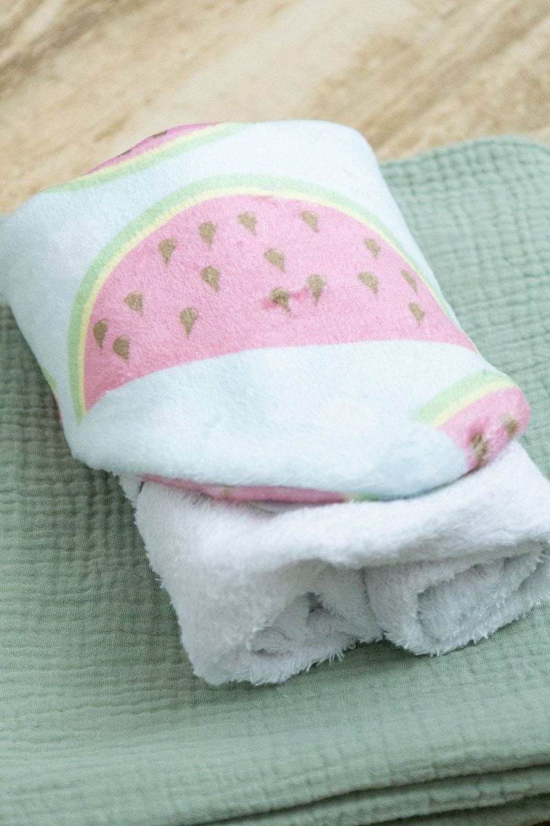 Watermelons & Dots Hooded Baby Towel - Hooded Towels - Custom Crafting Alliance, LLC