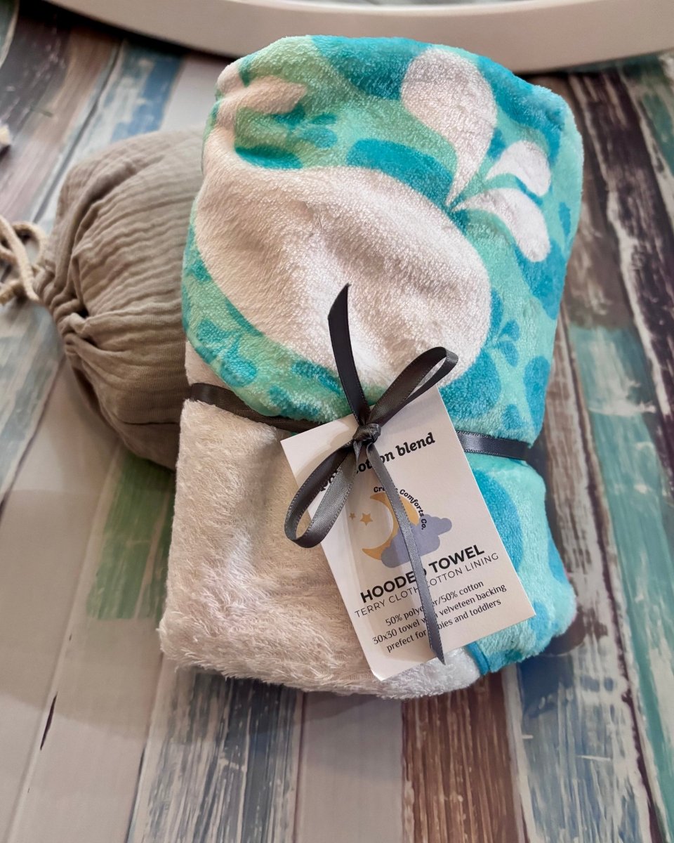 Whale of a Time Hooded Baby Bath Towel - Hooded Towels - Custom Crafting Alliance, LLC
