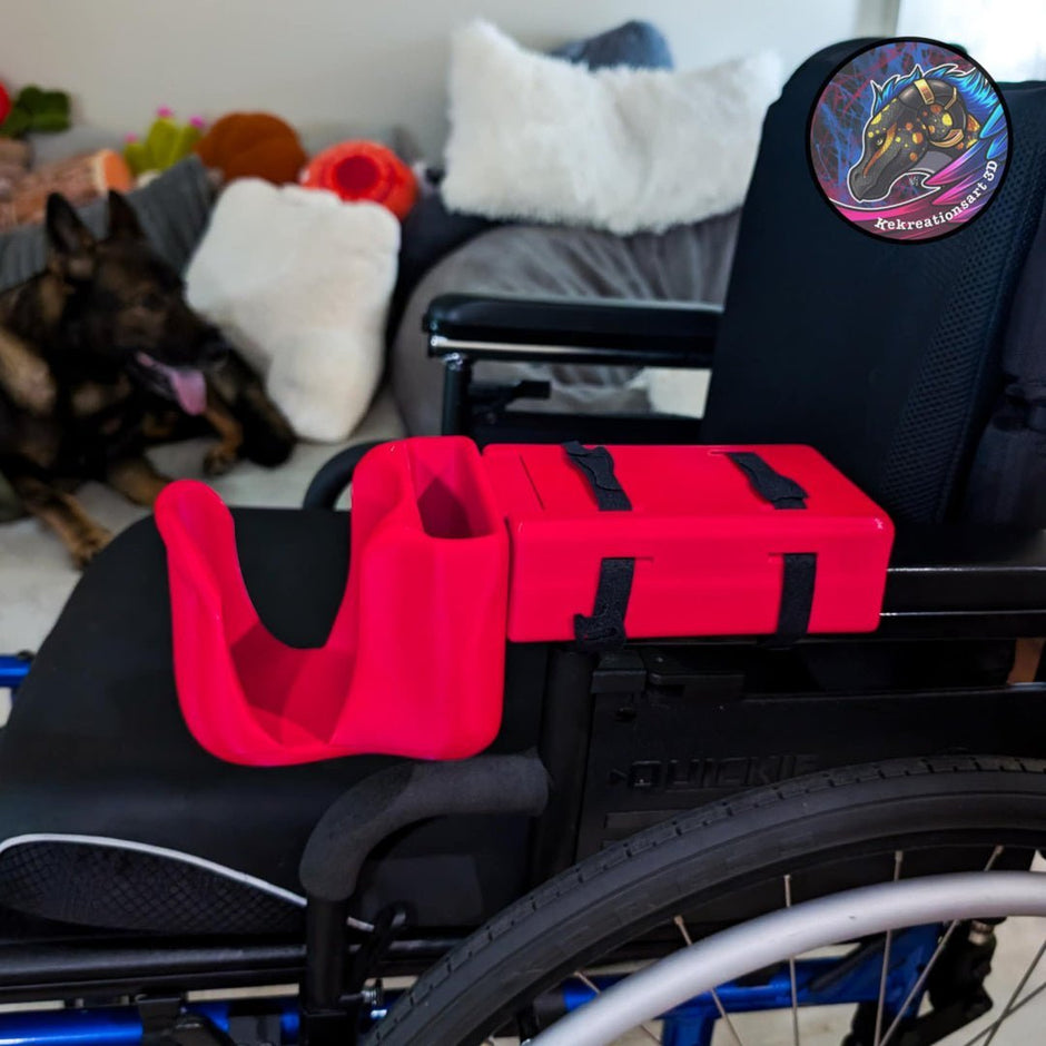 Wheelchair Cup & Phone Holder – Works with Powerchairs & Manual Chairs - Multiple Colors To Choose From - Mobility Aides - Custom Crafting Alliance, LLC
