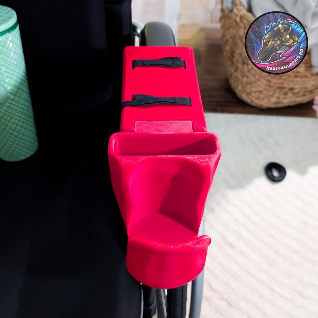 Wheelchair Cup & Phone Holder – Works with Powerchairs & Manual Chairs - Multiple Colors To Choose From - Mobility Aides - Custom Crafting Alliance, LLC