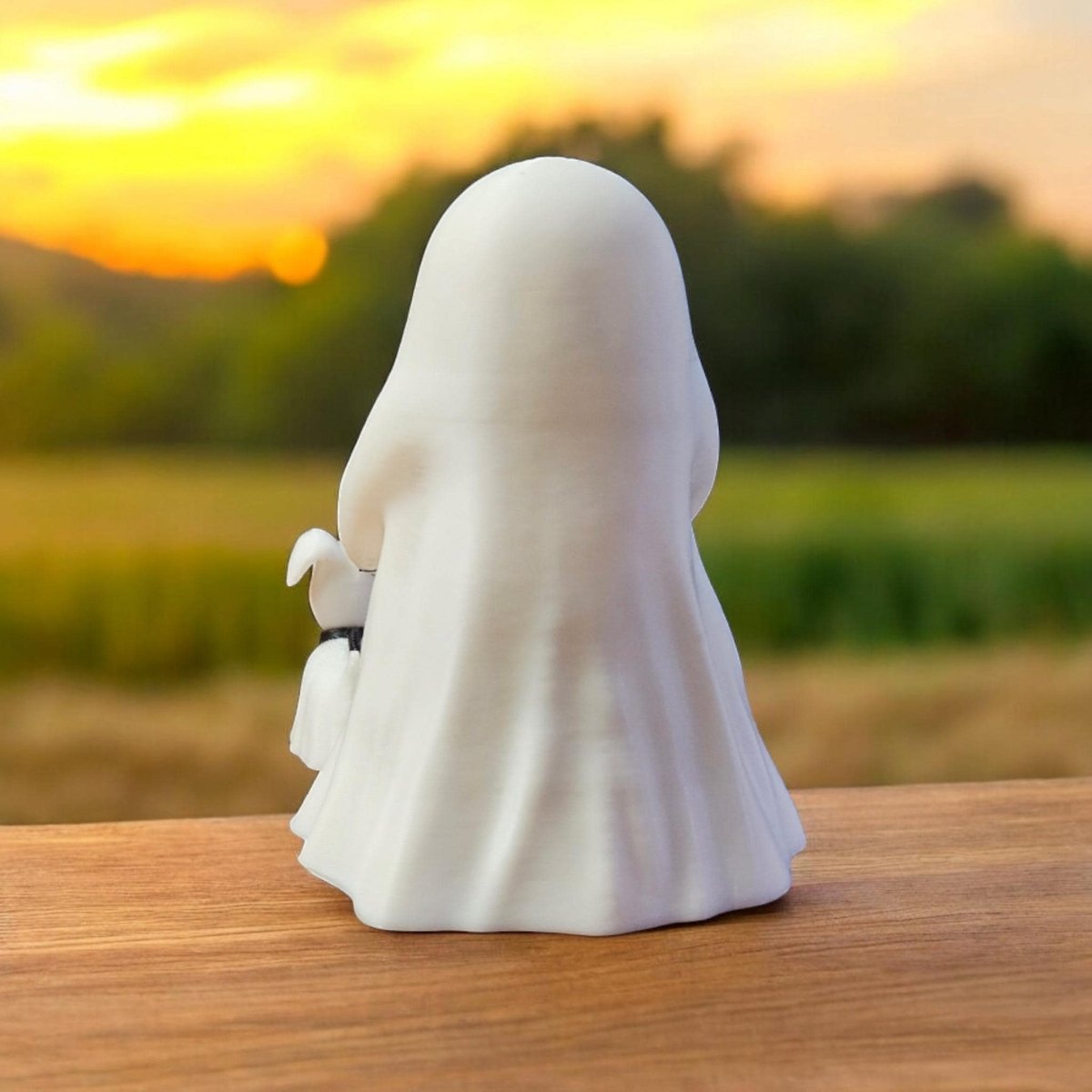 Whimsical Ghost Walking Pet Figurine – 3D - Printed Cute & Playful Decor - Custom Crafting Alliance, LLC