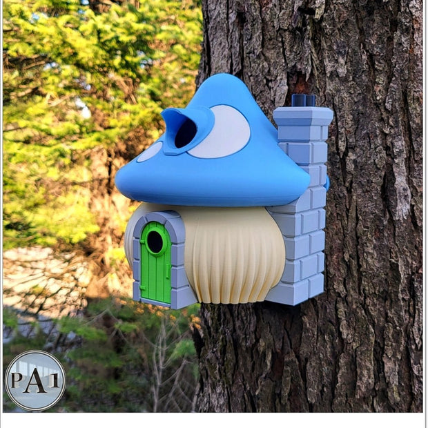 Whimsical Mushroom Birdhouse for Gardens – Fairy Cottage Outdoor Bird Home - Bird House - Custom Crafting Alliance, LLC