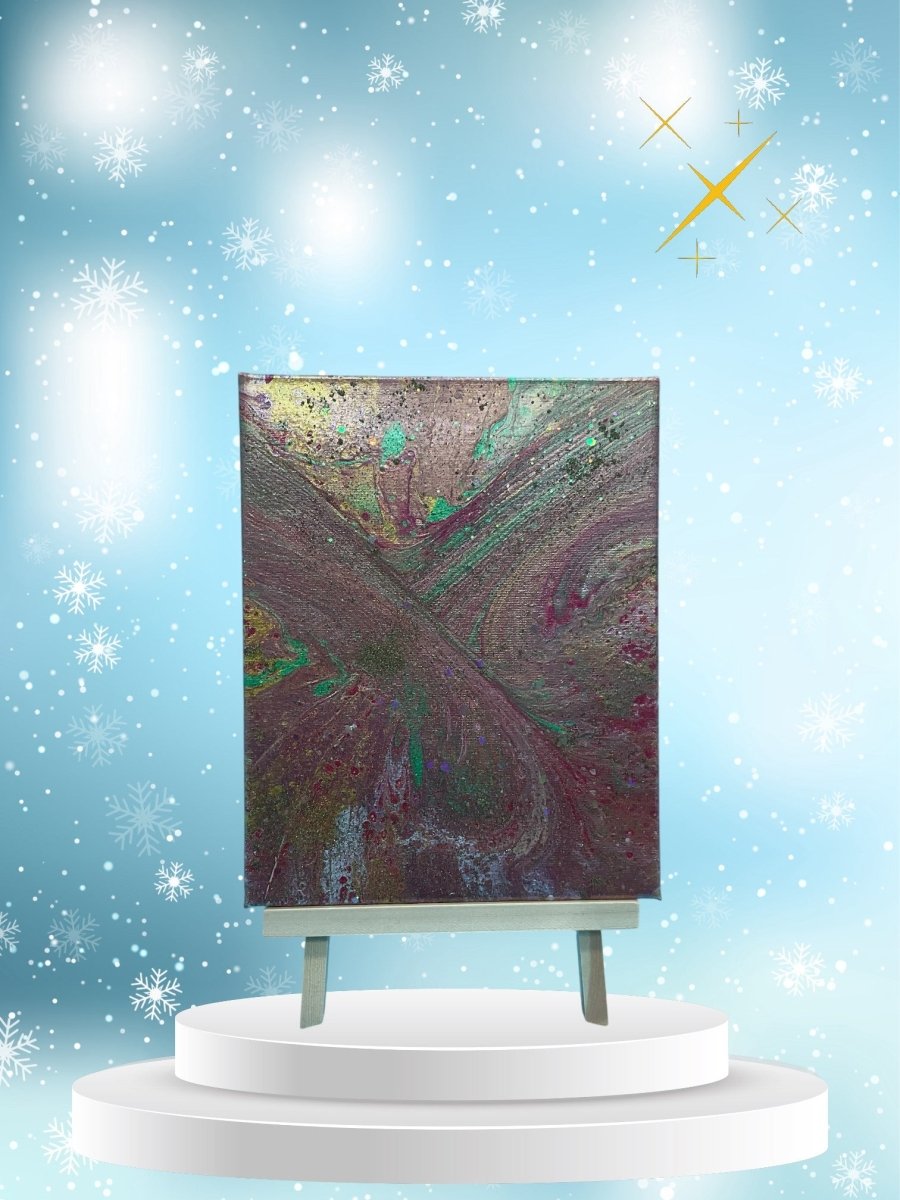 Winter Twilight - Original 8x10 Acrylic Paint Pour Artwork - Artwork - Custom Crafting Alliance, LLC