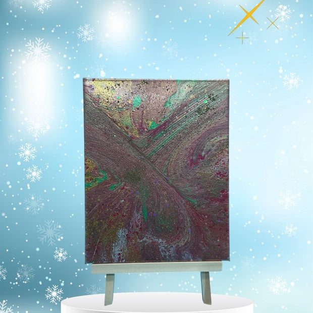 Winter Twilight - Original 8x10 Acrylic Paint Pour Artwork - Artwork - Custom Crafting Alliance, LLC