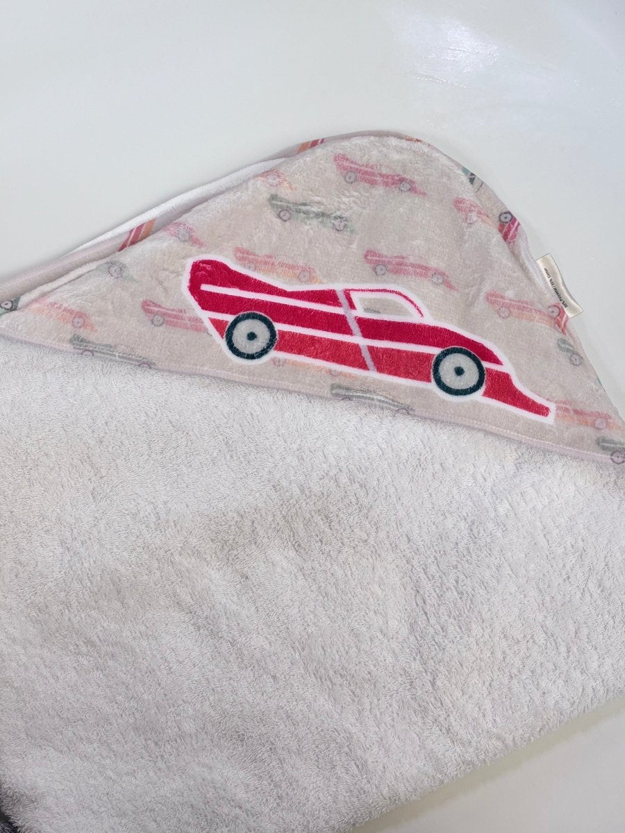 Zoomies Race Car Hooded Baby Towel - Hooded Towels - Custom Crafting Alliance, LLC